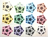 Curvy Starminx Frame Sticker Set (for black body puzzle)