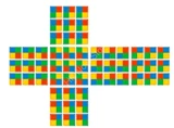3x3 Tartan Cube Stickers set (for cube 56x56x56mm)