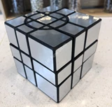 Crazy Mirror 3x3x3 Cube (2 circles, locked) Black Body with Silver Label (Xu Mod)