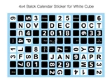 4x4x4 Black Calendar Stickers Set for White Cube (for cube 62x62x62mm)