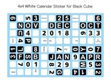 4x4x4 White Calendar Stickers Set (for black cube 62x62x62mm)