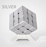YZ Electroplated Metal Alloy 3x3x3 Cube Silver Body (with DIY Stickers)