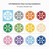 mf8 Radiolarian (Face-turning icosahedron) 12 Colors Stickers Set
