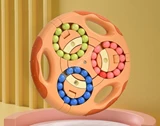Double Side Round-Shaped Rotating 6-Color Beads Puzzle Orange