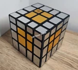 Super Mirror 4x4x4 Cube Black Body with Silver-Gold Label (Lee Mod)