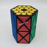 Kaleidoscope Hex Prism Black with Multi-Color Tiles (2x2x2 + Skewb Mechanism, 3D Printing, limited edition)