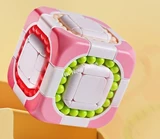 Hand-Massage 3x3x3 80mm Cube (with 6-Color Beads) Pink