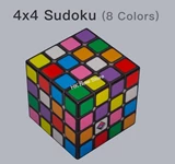 4x4x4 Sudoku Cube 8-Color Stickers Black Body