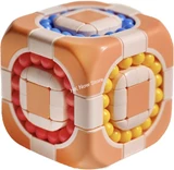 Hand-Massage 3x3x3 75mm Cube (with 6-Color Beads) Orange