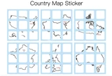 3x3x3 Country Map Stickers Set (for Black Cube 56x56x56mm)