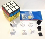 Fangshi(Funs) Shuang Ren cube White Color with Black Caps DIY Kit for Speed-cubing (54.6 X 54.6mm)