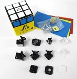 Fangshi(Funs) Shuang Ren cube Black Color with White Caps DIY Kit for Speed-cubing (54.6 X 54.6mm)
