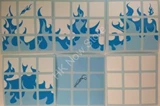 3x3 Blue Flame I Stickers Set (for cube 56x56x56mm)