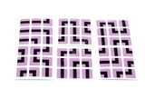 3x3x3 PVC Light Purple-Base Maze Stickers Set (for cube 56x56x56mm)