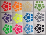 Half-Bright Stickers for Megaminx White Body (with black stickers)