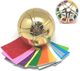 Traiphum Megaminx Ball Metallized Gold with 12 Color DIY stickers (Limited Edition)