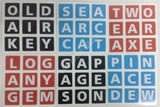 3x3 English Crossword Cube Stickers Set (for cube 56x56x56mm)