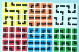 4x4x4 PVC 6 color Maze Stickers Set (for cube 62x62x62mm)