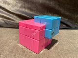 Gray Mirror Illusion Siamese (Pink-Blue Body) in Small Clear Box
