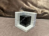 Gray Mirror Illusion Inside (White-Black Body) in Small Clear Box