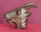 Chinese Zodiac Animal 2x2x2 Puzzle Head (Mini Goat) in Bronze Body (3D printing Mod)