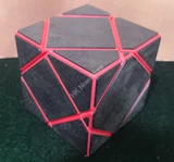 Mirror Skewb Cube Red Body with Black Tiles (Lee Mod)