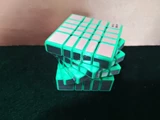 Mirror 5x5x5 Magnetic Cube Green Body with Silver Label (Lee Mod)