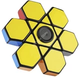 DianSheng Fidget Spinner - 3x3x1 6 Petal Cube Black Body