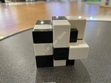 Gray Mirror Illusion Siamese II (B&W Checker, Black Center) in Small Clear Box