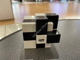 Gray Mirror Illusion Siamese II (B&W Checker, White Center) in Small Clear Box