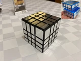 Camouflage Mirror 4x4x4 Cube Black Body with Silver Label (4x4x5 core-cube, Lee Mod)