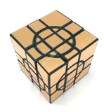 Crazy Mirror 3x3x3 Cube (6 circles, free turning) Black Body with Gold Label (Xu Mod)