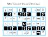 3x3x3 White Calendar II Stickers Set (for Black Cube 56x56x56mm)