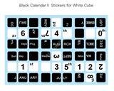 3x3x3 Black Calendar II Stickers Set (for White Cube 56x56x56mm)