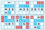 4x4x4 English Calendar Stickers Set for Black Cube (for cube 62x62x62mm)