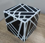 Ghost Cube 4x4x4 White Body with Black Label (Lee Mod)
