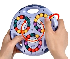 Double Side Round-Shaped Rotating 6-Color Beads Puzzle Blue