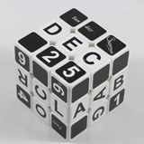 3x3x3 Black Calendar Cube White Body