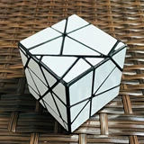 Fangshi GhostZ in Black Body with White Stickers (2x2x2 + Skewb Mechanism, 3D FDM Printing)