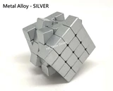 Electroplated Metal Alloy 4x4x4 Cube Silver Body (with DIY Stickers)