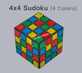 4x4x4 Sudoku Cube 4-Color Stickers Black Body