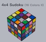 4x4x4 Sudoku Cube 16-Color Stickers V2 Black Body