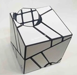 Crazy 3x3x2 Ghost cube Black Body with White Stickers (Manqube Mod)