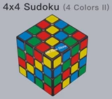 4x4x4 Sudoku Cube 4 Colors II (UV print) Black Body