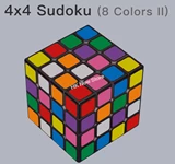 4x4x4 Sudoku Cube 8 Colors II (UV print) Black Body