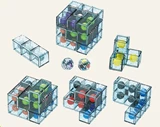 Rolling Dice 7-PIC-Puzzle Game (Clear Blue)