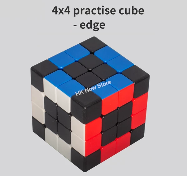 4x4x4 Practise Cube (Edge) Black Body - Calvin's Puzzle, V