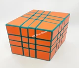 4x4x4 Diamond Mirror Cube Teal Blue with Orange Stickers (Manqube Mod)