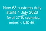 NEW EU €3 customs duty starts 1 July 2026 (orders < USD 60) for all 27 EU countries