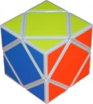 Skewb Cube white body with Fluorescent stickers
